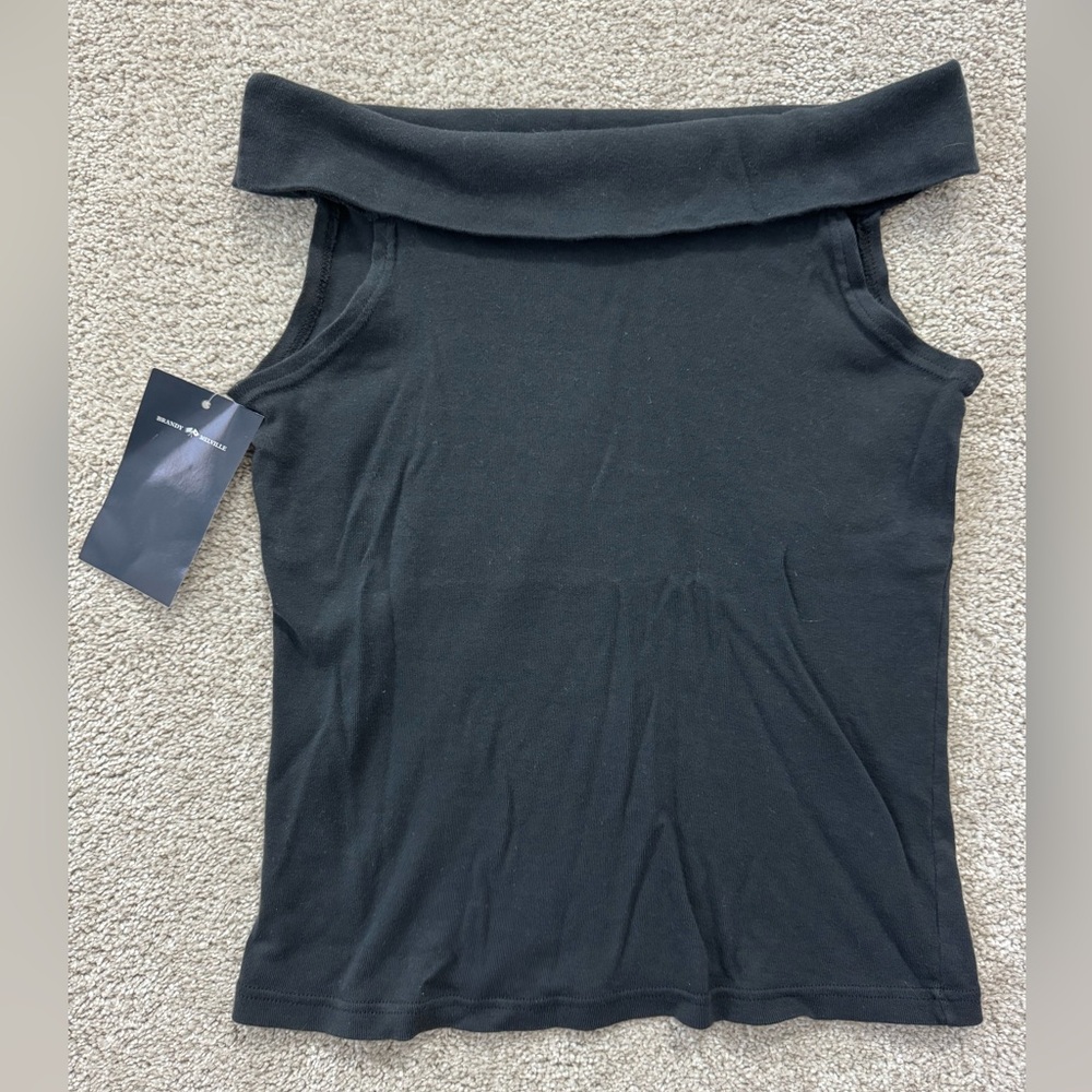 Brandy Melville Black Off-Shoulder Tank Top